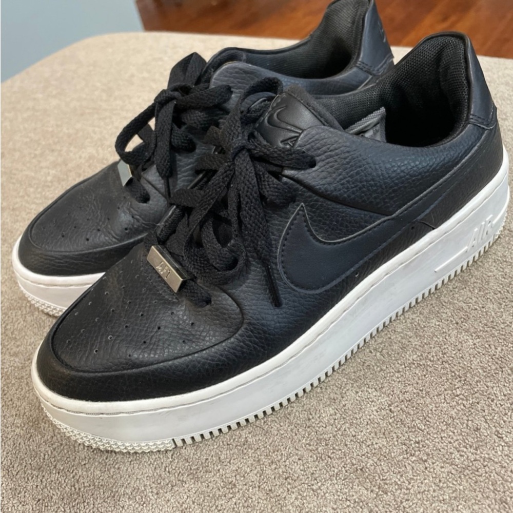 Nike Air Force 1 Low Black on black Platform shoes